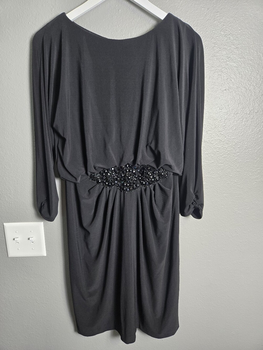 Alex Evenings Black Dress Rhinestone Embellishment Size 6